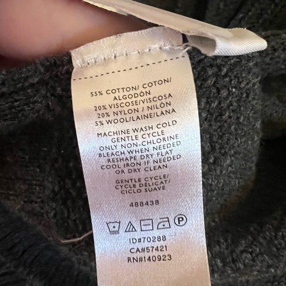 LOFT Dark Gray Cowl Neck Wool Cardigan with Pockets Size Medium EUC - Picture 3 of 5